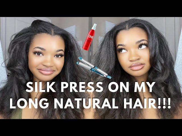 SILK PRESS ON MY LONG NATURAL HAIR!!!