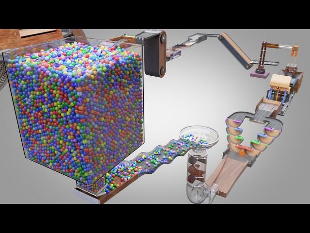 20,000 Colorful Balls Marble Run Loop animation V17