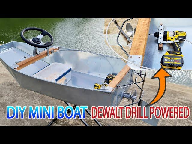 Build A Mini Electric Boat Using DEWALT DRILL POWERED