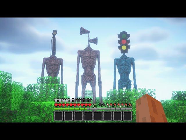 SIRENHEAD WITH TRAFFIC LIGHT HEAD AND LAMPHEAD ATTACK MY HOUSE IN MINECRAFT !