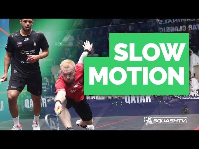 RIDICULOUS DOUBLE DIVE  | 󠁧󠁢󠁷󠁬󠁳󠁿 Makin v Asal  | Slow Mo Squash! 