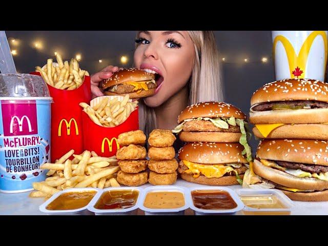 ASMR MOST POPULAR FOOD AT MCDONALDS BIG MAC, OREO MCFLURRY, NUGGETS, CHICKEN SANDWICH, FRIES MUKBANG