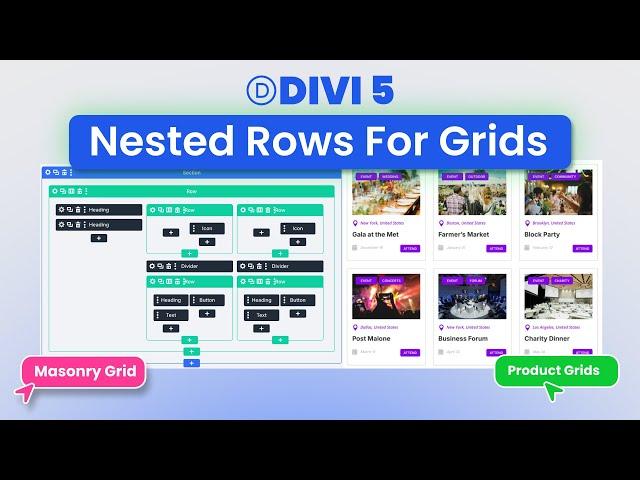10 Grid Layouts Made With Divi 5’s Nested Rows (Free Download)