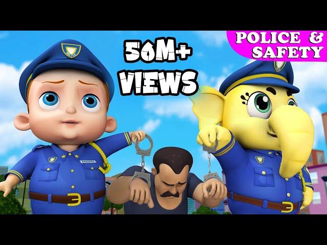 Policeman Keeps Everyone Safe | Police Car Chase Thief Bike | Nursery Rhymes For Babies & Kids Songs