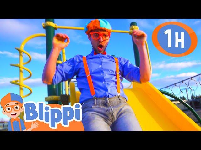 Blippi Visits an Outdoor Playground! | 1 HOUR OF BLIPPI TOYS! | Educational Videos for Kids