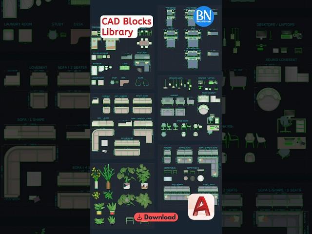 Download CAD blocks furniture library. ️ https://blocksnorcam.com/