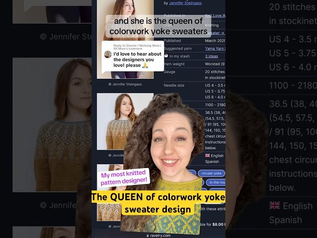 The Queen of colorwork yoke sweaters: Jennifer Steingass! #handknitting #sweaterknitting #knitting