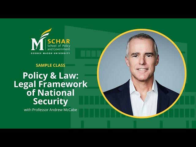 Policy & Law: Legal Framework of National Security