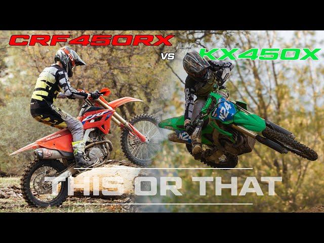 CRF450RX vs KX450X - What's The Better Woods Bike? Dirt Bike Test