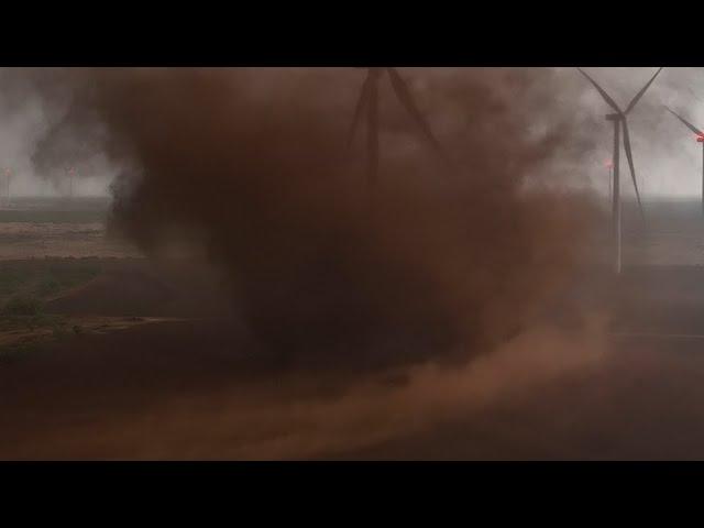 Insane video: Tornado hits wind farm- Captured by drone in 4k