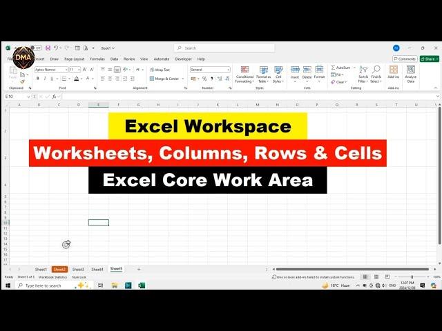 Mastering Excel’s Workspace | Worksheets, Columns, Rows & Cells | Guide for Excel’s Core Work Area