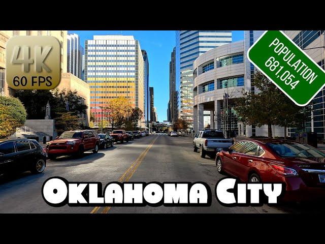 Driving Around Downtown Oklahoma City in 4k Video