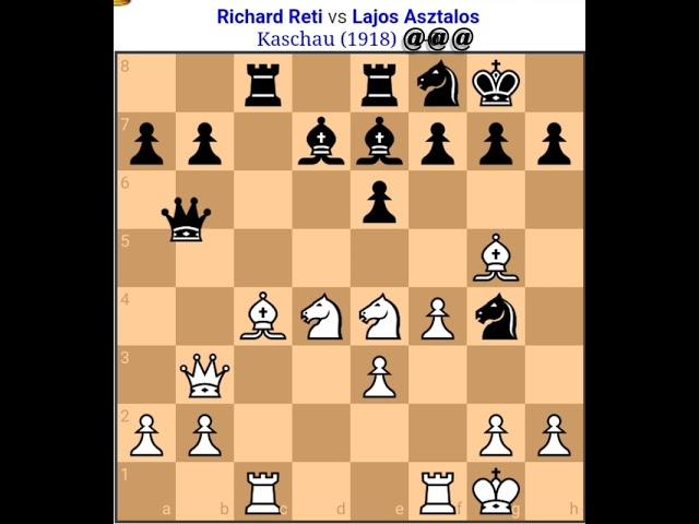 Richard Reti Vs Lajos Asztalos.richard reti chess game,All sacrifices of Richard Reti.#richardreti