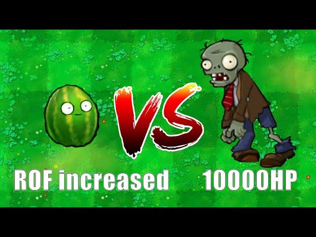 Plants' Increased Firing Rate VS 10000 HP Normal Zombie,Who Will Win? PVZ Hybrid Challenge