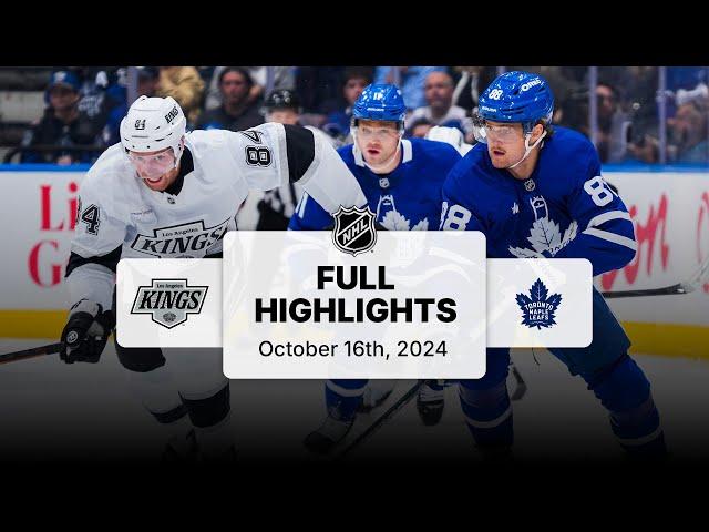 Kings at Maple Leafs | October 16, 2024 | NHL Full Game Highlights