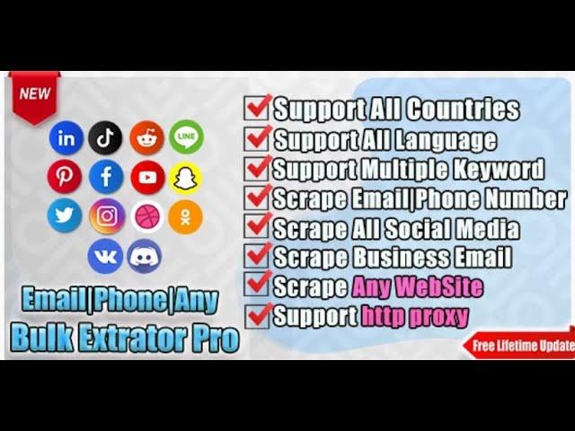 ALL IN ONE DATA EXTRACTOR | LEAD GENERATION |GOOGLE SOCIAL MEDIA PHONE EMAIL SCRAPER