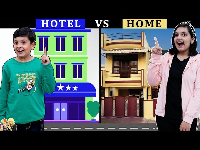 HOTEL v/s HOME | Types of Kids at Hotel Funny video | Aayu and Pihu Show