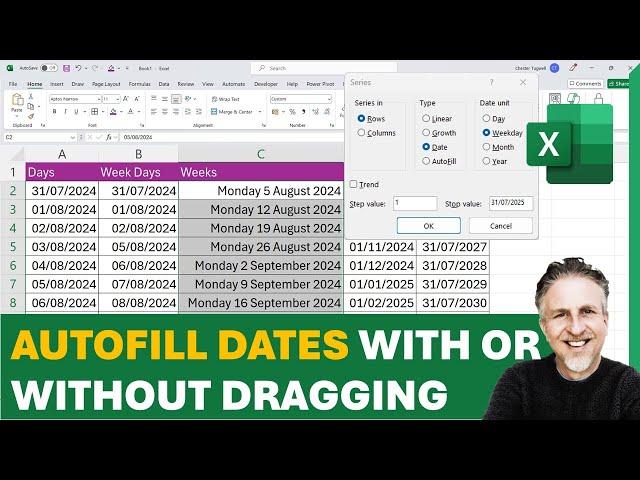  Autofill Dates in Excel | Sequential Dates, Weekly Dates, Month & Year - With or Without Dragging