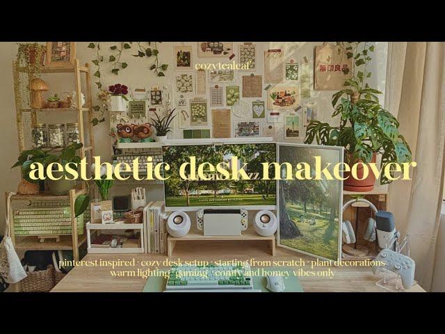 desk makeover  pinterest-inspired, desk organization, cozy aesthetic, productivity & gaming