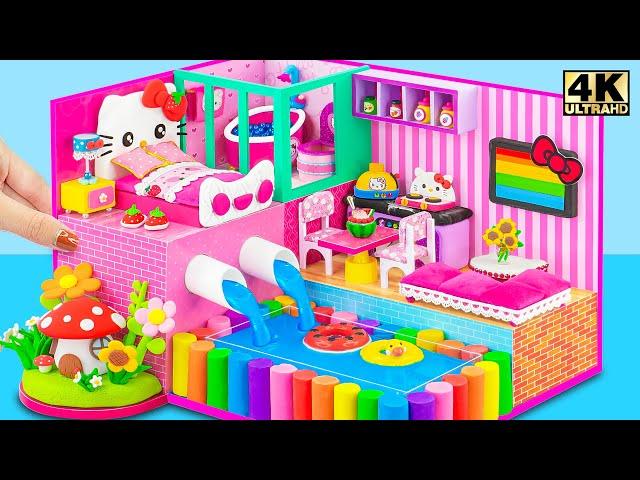 How To Make Hello Kitty House has Automatic Water to Rainbow Swimming Pool | DIY Miniature House