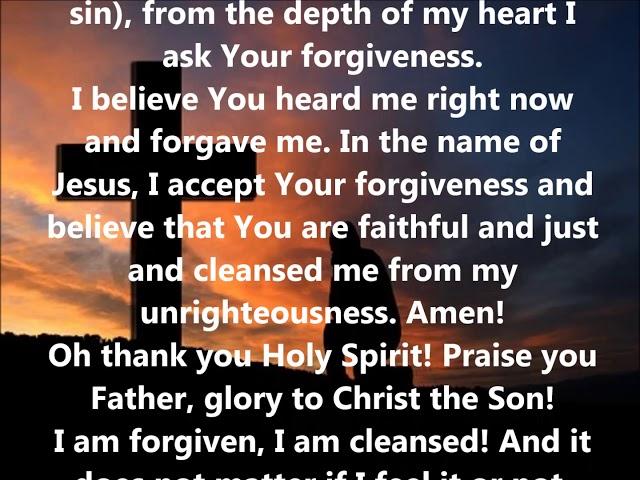 Prayer of repentance and accepting God's forgiveness