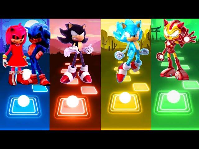 Sonic Amy Exe  Blue Sonic  Dark Sonic  Ironman Sonic Tiles Hop 