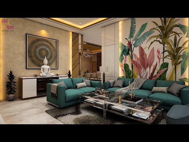 Most Elegant  3bhk Flat Interior Design at Sri Fortune Apartment | Interior Designed PushpaInteriors