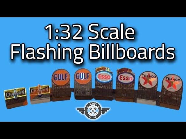 Magnetic Racing: 1:32 Scale Illuminated Billboards, ideal for Slot Car & Scalextric Tracks