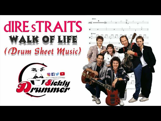 DIRE STRAITS - WALK OF LIFE (DRUM SHEET MUSIC)