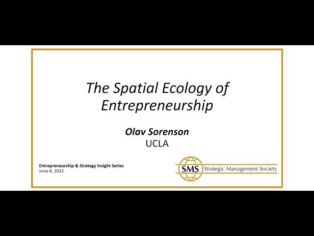 The Spatial Ecology of Entrepreneurship