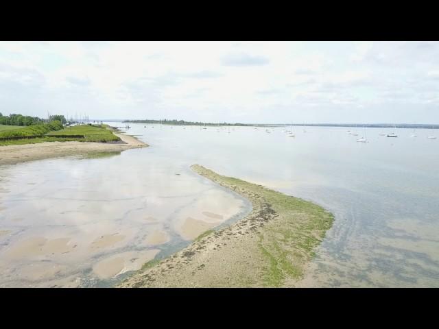 Drone flight over the River Blackwater, Essex