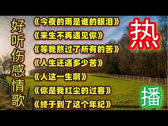 好听伤感情歌《今夜的雨是谁的眼泪》《来生不再遇见你》人这一生