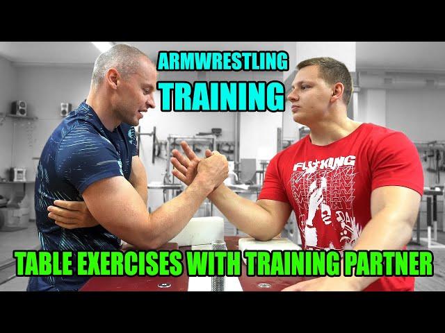 ARM WRESTLING TRAINING with a PARTNER (Table exercises)