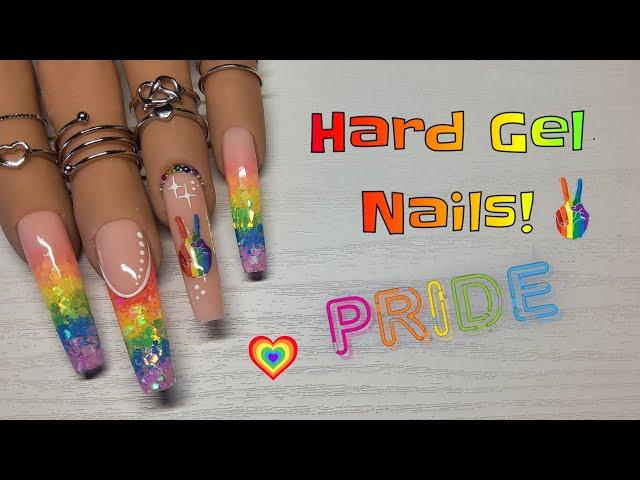 HARD GEL BUILDER GEL RAINBOW NAILS! | PRIDE NAILS | BORN PRETTY