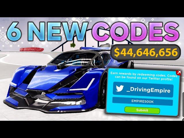 Driving Empire (MARCH) CODES *UPDATE!* ALL NEW ROBLOX Driving Empire CODES!