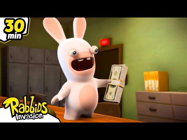 Rabbid Robbery | RABBIDS INVASION | 30 Min New compilation | Cartoon for kids