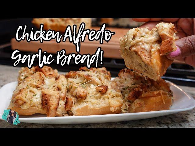 CHICKEN ALFREDO GARLIC BREAD | QUICK & EASY DINNER RECIPE | PERFECT ALFREDO SAUCE RECIPE