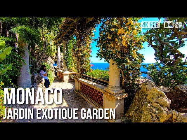 Jardin Exotique Garden and Cave -  Monaco [4K HDR] Walking Tour