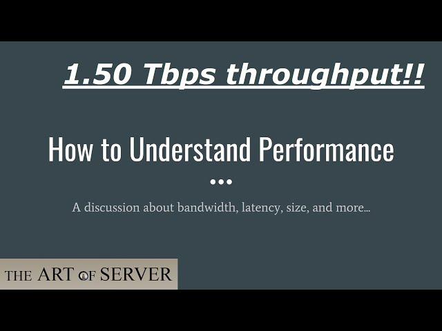 How to Understand Performance | bandwidth, latency, size