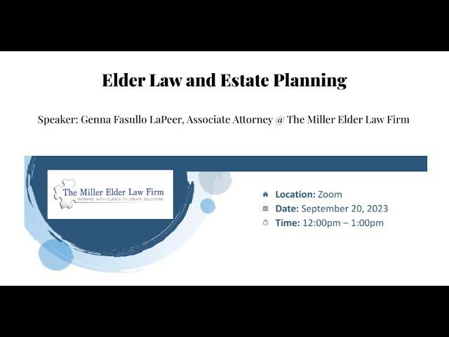 Elder Law and Estate Planning