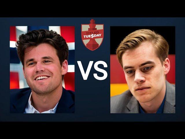 Magnus Carlsen vs Matthias Bluebaum | Titled Tuesday Early | chesscom