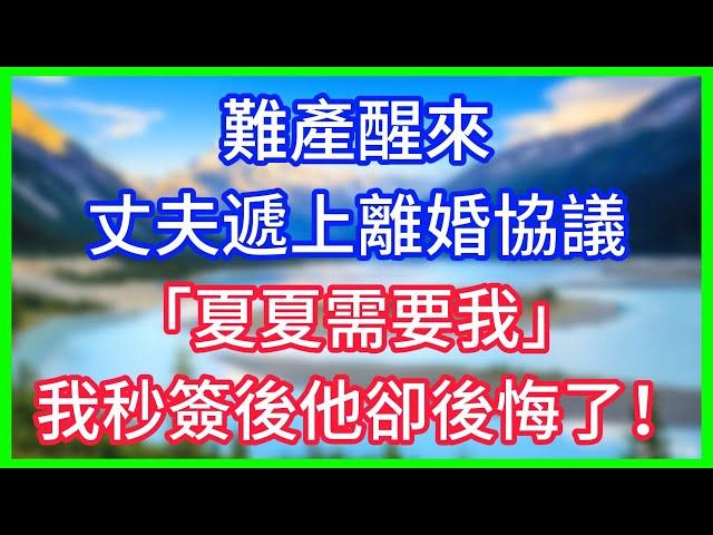 【爽文】難產醒來，丈夫遞上離婚協議，「夏夏需要我」我秒簽後他卻後悔了！#情感故事 #生活經驗 #老年生活 #為人處世
