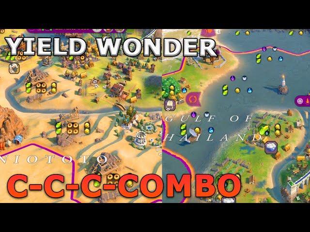 I got my favourite Combo of Yield boosting wonders (Petra and Mausoleum) - Civ 6 Khmer