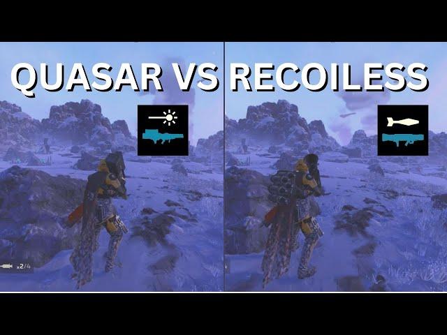 Helldivers 2 Quasar cannon vs Recoiless rifle side-by-side Comparisons and information