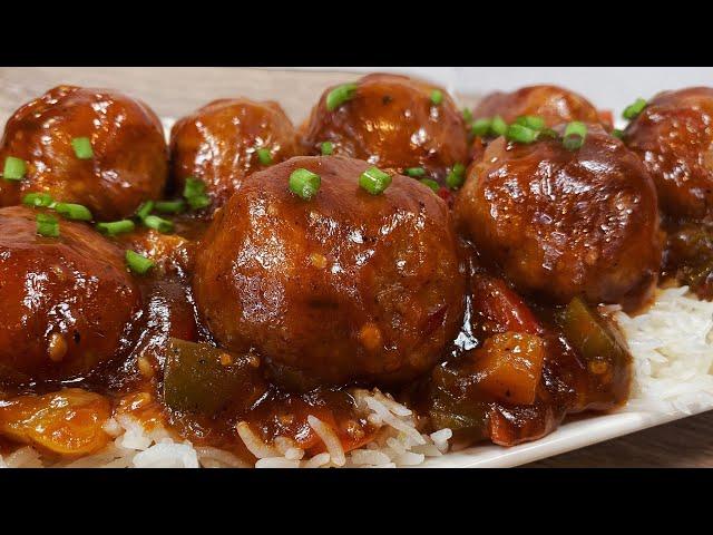 Szechuan Meatballs | Sweet and spicy Sichuan meatballs~ Tasty Schezwan Chicken