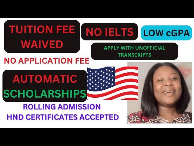 Study For Free in These 3 USA Universities|| No Application Fee