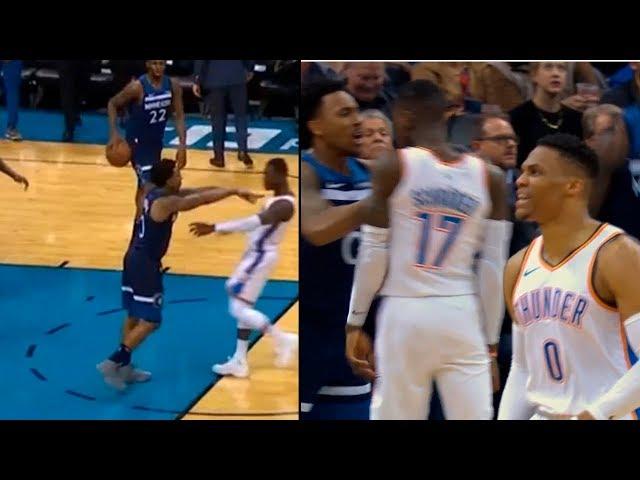 Jeff Teague Gets Ejected after Scuffle & shoving Dennis Schroder | Thunder vs Timberwolves