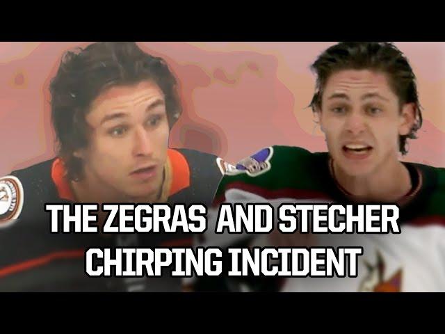 Zegras chirps Stecher and Stecher REALLY doesn't like it, a breakdown