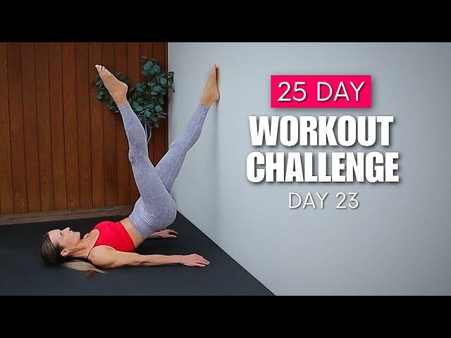 20 MIN WALL PILATES FULL BODY WORKOUT | Day 23 - 25 Day Workout Challenge