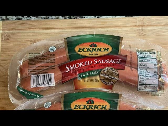 Eckrich Smoked Sausage on the grill.